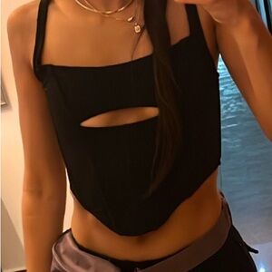 Crop mesh corset top, Urban Outfitters, size small.